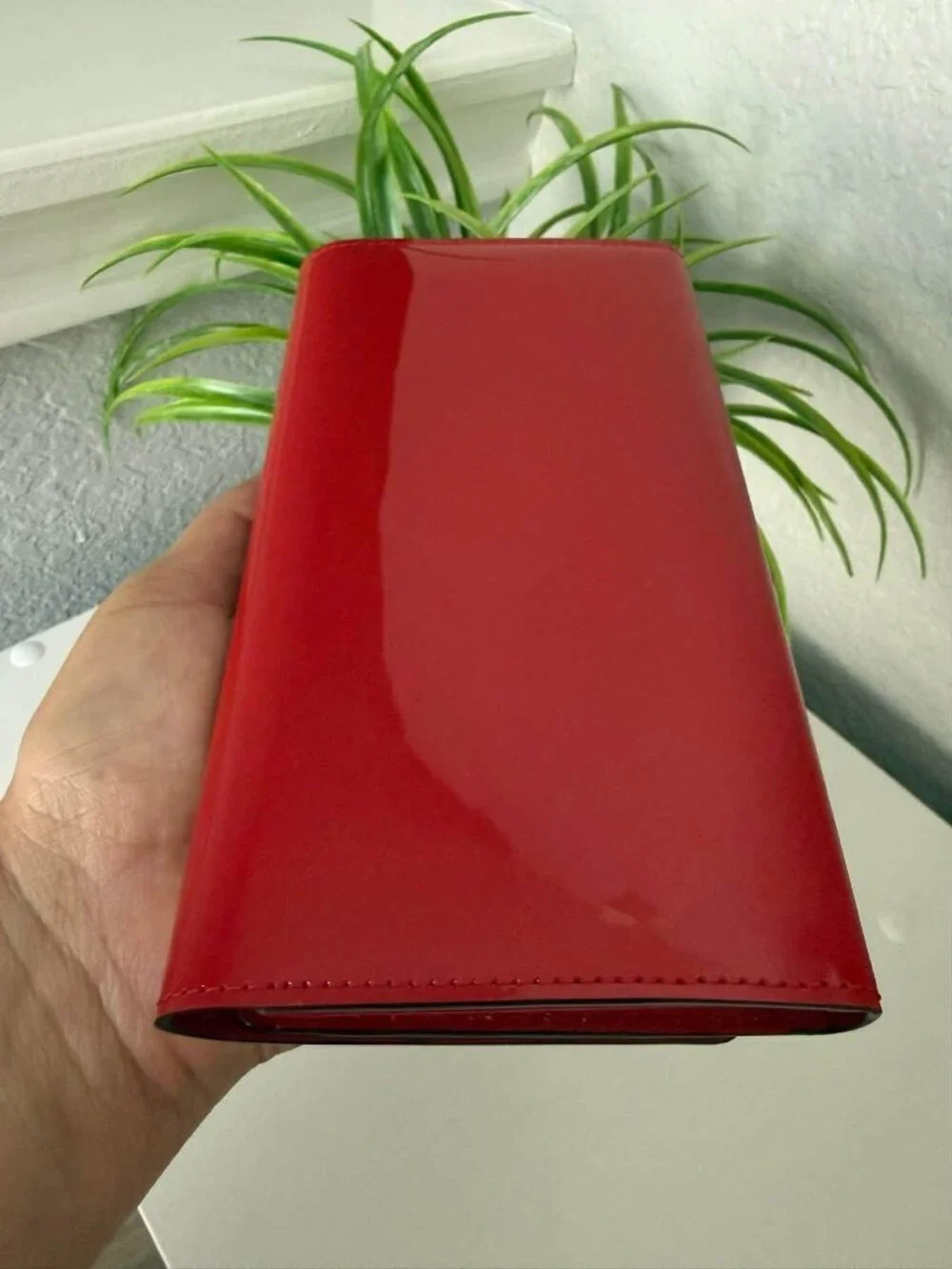 Louis Vuitton Portefeuille Louise Wallet M64550 Red Patent Leather Gold LV